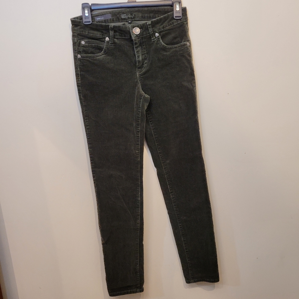 KUT from the KLOTH womens corduroy pants size 2 in dark green style Diana Skinny